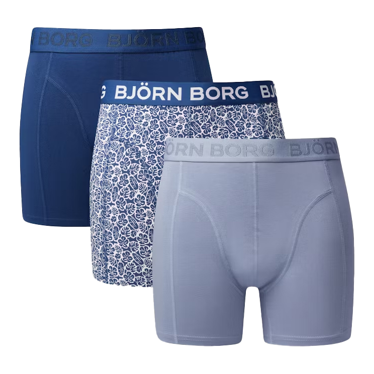 Bjorn Borg boxershorts 3-pack blue cotton stretch afbeelding 1